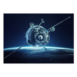Plakat Statek kosmiczny na tle Ziemi