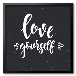 "Kochaj siebie" - ilustracja z motywacyjnym cytatem