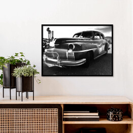 Plakat w ramie Rustykalny samochód, Kalifornia - czarno białe zdjęcie
