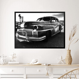 Obraz w ramie Rustykalny samochód, Kalifornia - czarno białe zdjęcie
