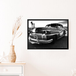 Obraz w ramie Rustykalny samochód, Kalifornia - czarno białe zdjęcie