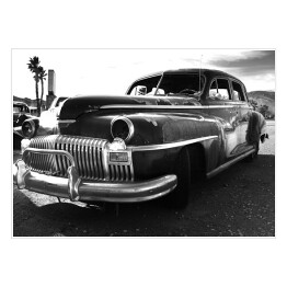 Plakat Rustykalny samochód, Kalifornia - czarno białe zdjęcie