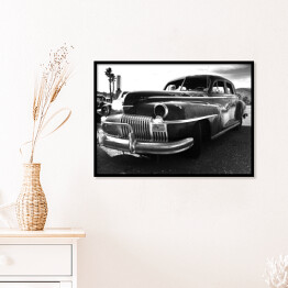 Plakat w ramie Rustykalny samochód, Kalifornia - czarno białe zdjęcie