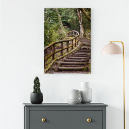 Obraz na płótnie Park Japoński - szlak i drewniane schody