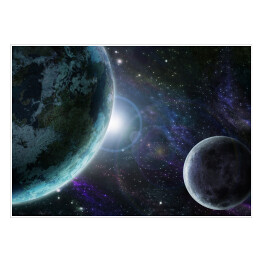 Plakat samoprzylepny Planeta Ziemia w przestrzeni kosmicznej
