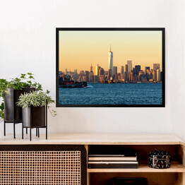 Obraz w ramie Panoramiczny zmierzch nad Manhattanem (Nowy Jork)