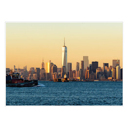 Plakat samoprzylepny Panoramiczny zmierzch nad Manhattanem (Nowy Jork)