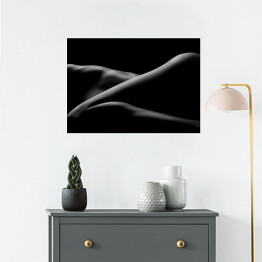 Plakat samoprzylepny Artystyczne czarno-białe zdjecie nagiej kobiety - nogi