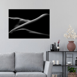 Plakat Artystyczne czarno-białe zdjecie nagiej kobiety - nogi