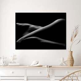 Plakat w ramie Artystyczne czarno-białe zdjecie nagiej kobiety - nogi