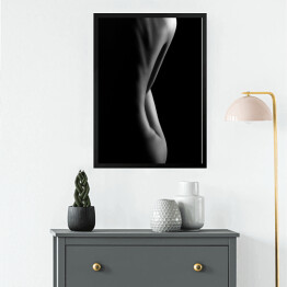 Obraz w ramie Artystyczne czarno-białe zdjecie nagiej kobiety - plecy