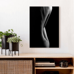 Obraz na płótnie Artystyczne czarno-białe zdjecie nagiej kobiety - plecy