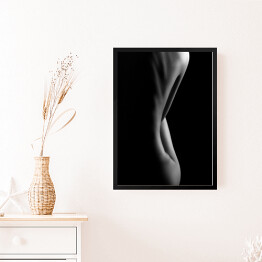 Obraz w ramie Artystyczne czarno-białe zdjecie nagiej kobiety - plecy