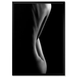 Plakat w ramie Artystyczne czarno-białe zdjecie nagiej kobiety - plecy