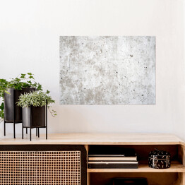Plakat Tekstura - stara biała betonowa ściana 