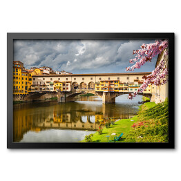Obraz w ramie Ponte Vecchio we Włoszech wiosną