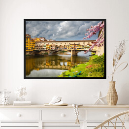 Obraz w ramie Ponte Vecchio we Włoszech wiosną