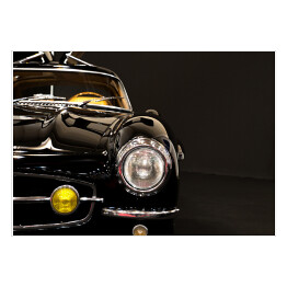 Plakat samoprzylepny Czarne auto w stylu retro