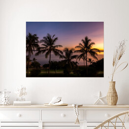 Plakat Tropikalna plaża Strand o wschodzie słońca, Townsville, Australia