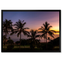 Plakat w ramie Tropikalna plaża Strand o wschodzie słońca, Townsville, Australia