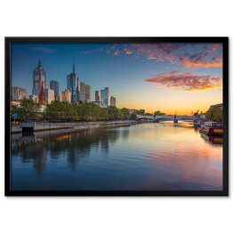 Plakat w ramie Pejzaż miejski Melbourne podczas wschodu słońca latem, Australia 