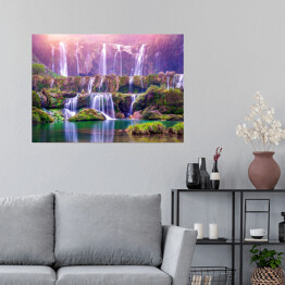 Plakat samoprzylepny Wodospad Jiulong w Luoping, Chiny