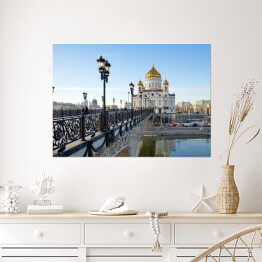 Plakat Widok na katedrę w Moskwie od strony mostu
