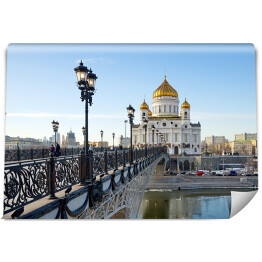 Fototapeta winylowa zmywalna Widok na katedrę w Moskwie od strony mostu
