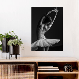 Plakat samoprzylepny Baletnica Fotografia czarno biała 