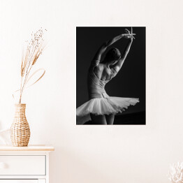 Plakat samoprzylepny Baletnica Fotografia czarno biała 