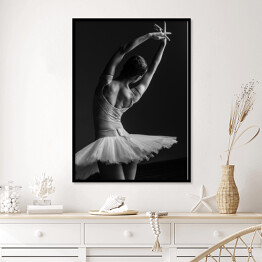 Plakat w ramie Baletnica Fotografia czarno biała 