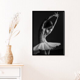 Plakat w ramie Baletnica Fotografia czarno biała 