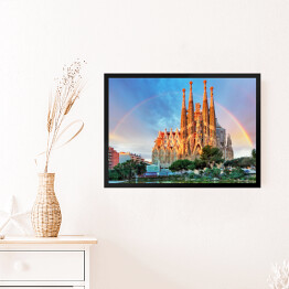Obraz w ramie Kościół Sagrada Familia w Barcelonie, Hiszpania