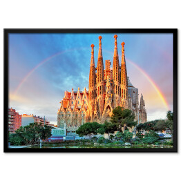 Plakat w ramie Kościół Sagrada Familia w Barcelonie, Hiszpania