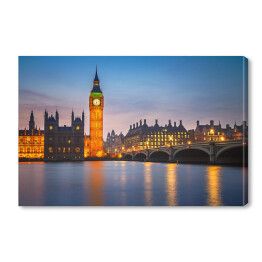 Obraz na płótnie Big Ben i Most Westminster w półmroku w Londynie