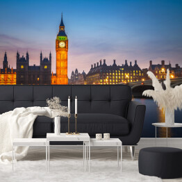 Fototapeta winylowa zmywalna Big Ben i Most Westminster w półmroku w Londynie