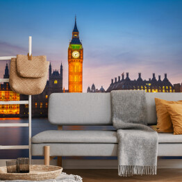 Fototapeta samoprzylepna Big Ben i Most Westminster w półmroku w Londynie