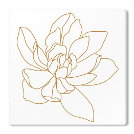 Obraz na płótnie Złoty zarys tropikalnego kwiatu 