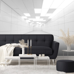 Fototapeta winylowa zmywalna Biały pusty pokój z lampami 3D