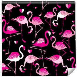Tapeta samoprzylepna w rolce Bezszwowy wzór od różowych flamingów