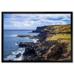 Plakat w ramie Krajobraz Wielkanocnych Wysp i oceanu