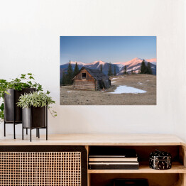 Plakat samoprzylepny Wiosenny krajobraz w górskiej wiosce