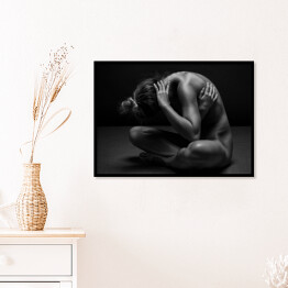 Plakat w ramie Fotografia artystyczna kobiecego ciała - wysportowana naga kobieta
