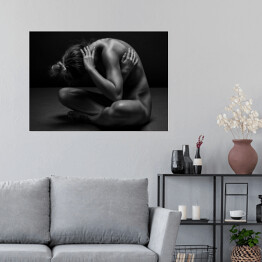 Plakat Fotografia artystyczna kobiecego ciała - wysportowana naga kobieta