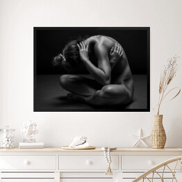 Obraz w ramie Fotografia artystyczna kobiecego ciała - wysportowana naga kobieta