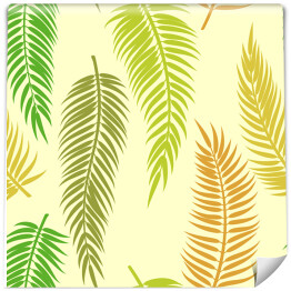 Tapeta w rolce Egzotyczne tropikalne liście palmowe w złoto zielonych odcieniach