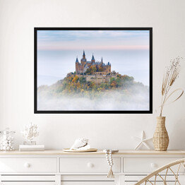Obraz w ramie Niemiecki zamek Hohenzollern nad chmurami