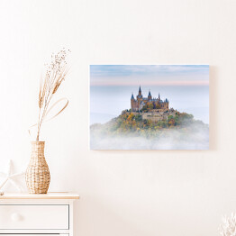 Obraz na płótnie Niemiecki zamek Hohenzollern nad chmurami