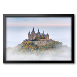 Obraz w ramie Niemiecki zamek Hohenzollern nad chmurami