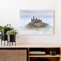 Obraz na płótnie Niemiecki zamek Hohenzollern nad chmurami